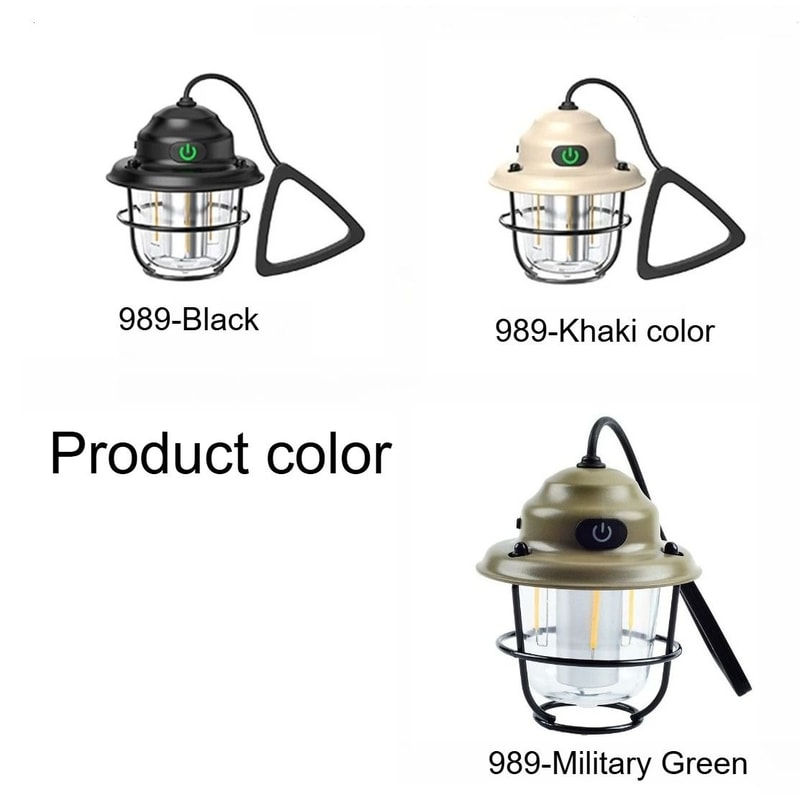 Vintage Camping Lantern Light Portable Rechargeable Outdoor Ambient Tent Light 1