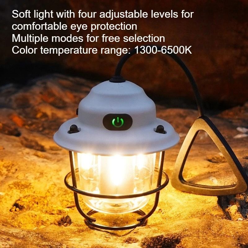 Vintage Camping Lantern Light Portable Rechargeable Outdoor Ambient Tent Light 3