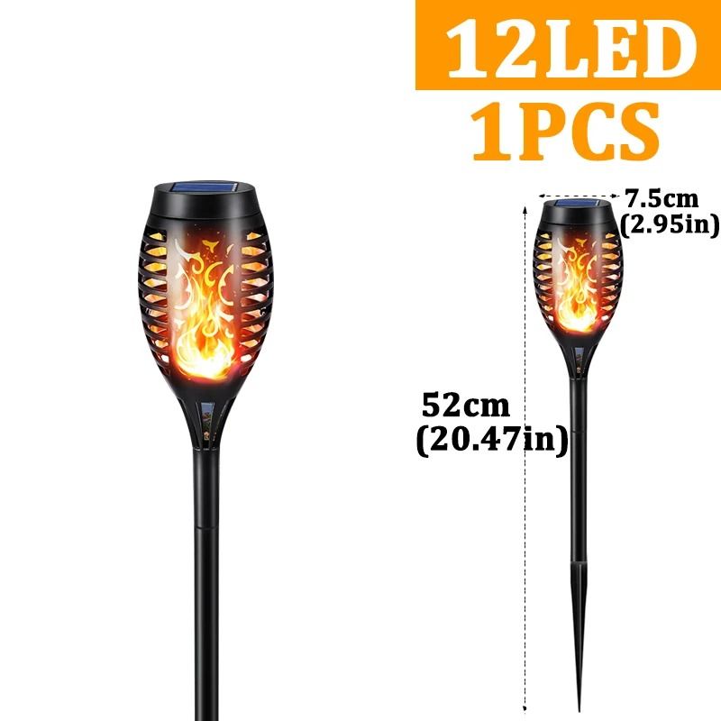 Solar Torch Lights Flickering Flame Waterproof Outdoor Garden Pathway Lights 1
