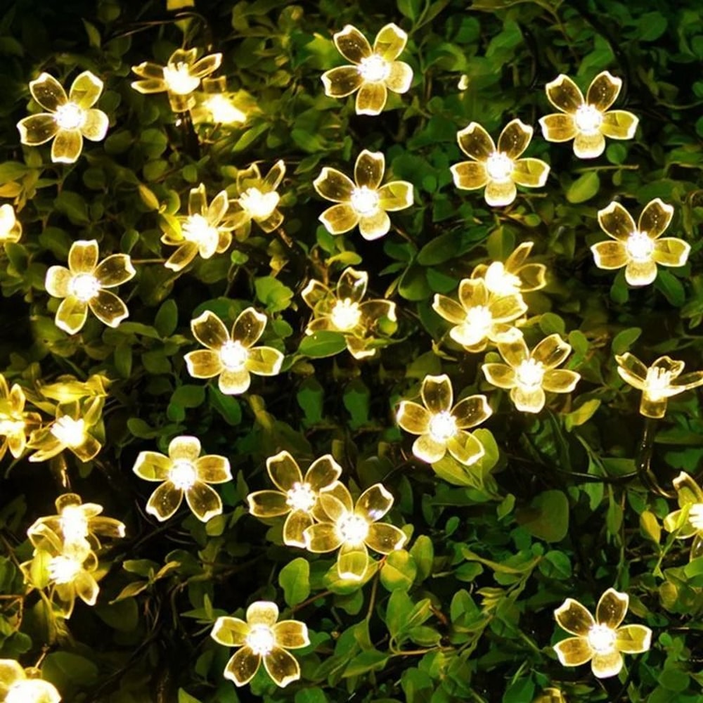 Solar Cherry Blossom String Lights Outdoor Waterproof Fairy Garden Party Lights 2