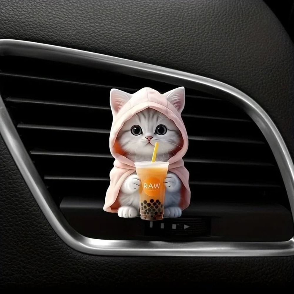 Cute Cat Car Air Freshener Vent Clip Aromatherapy Diffuser 2