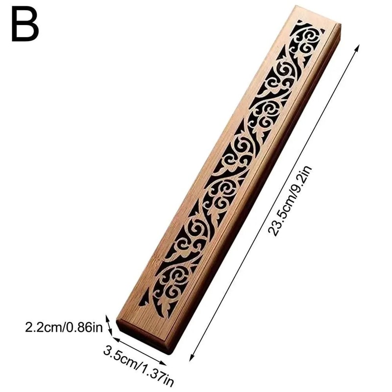 Bamboo Incense Burner Box Wooden Aromatherapy Incense Holder Storage Case 2