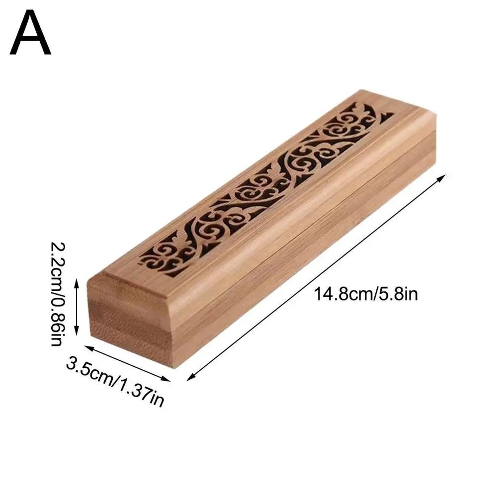 Bamboo Incense Burner Box Wooden Aromatherapy Incense Holder Storage Case 1