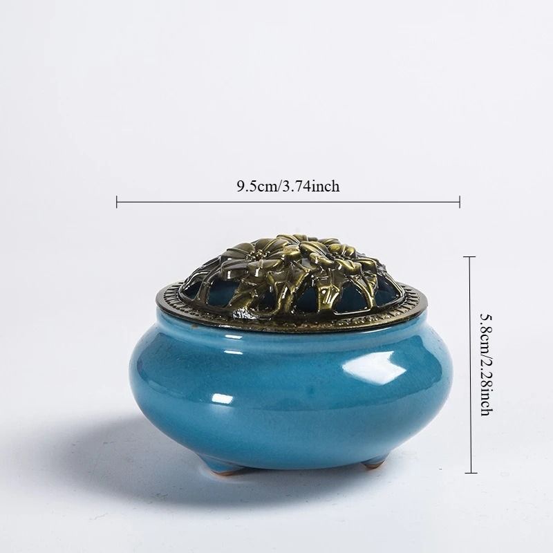 Ge Yao Style Ceramic Incense Burner For Meditation And Zen Home Decor 3
