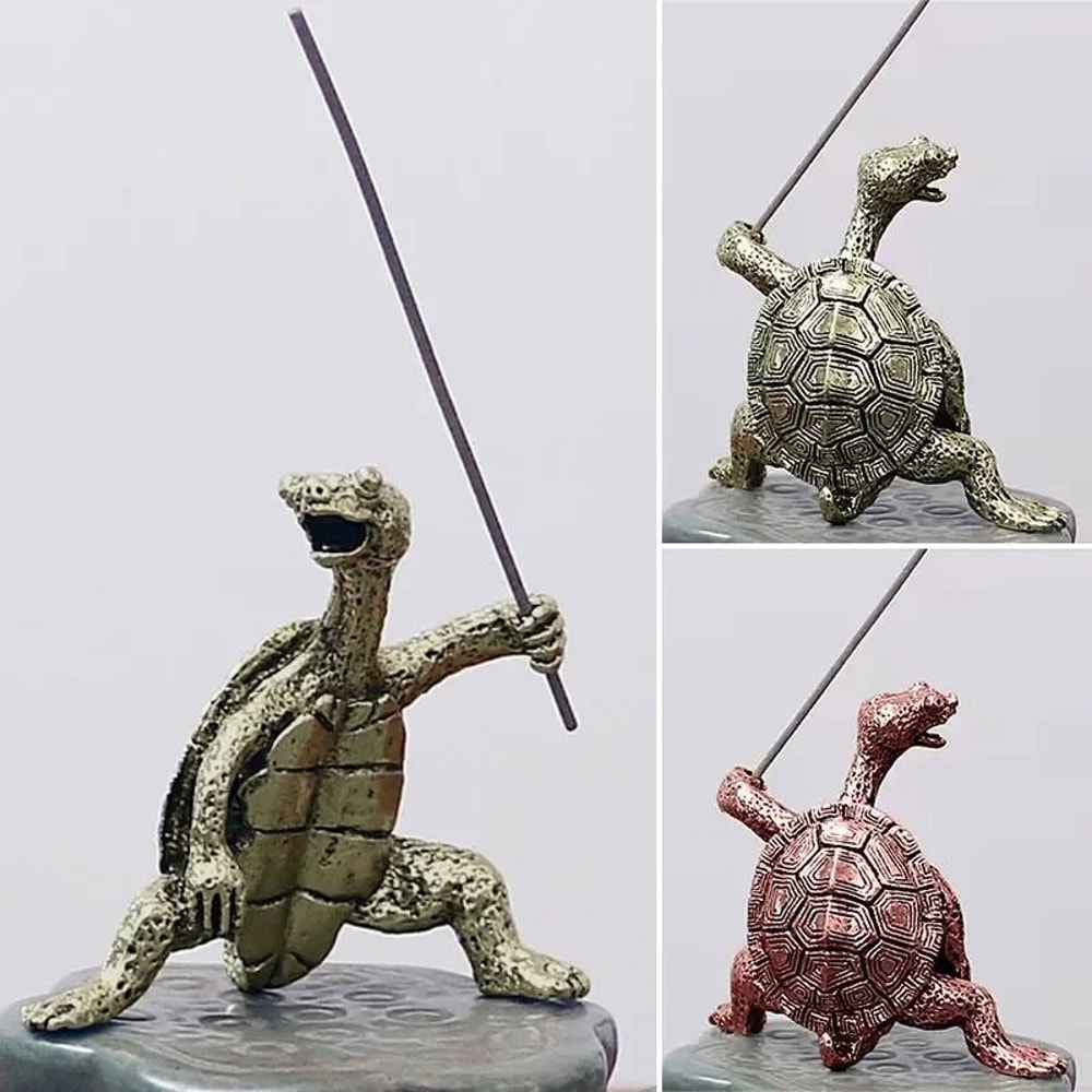 Mini Turtle Incense Holder Metal Animal Stick Incense Burner Decor 4