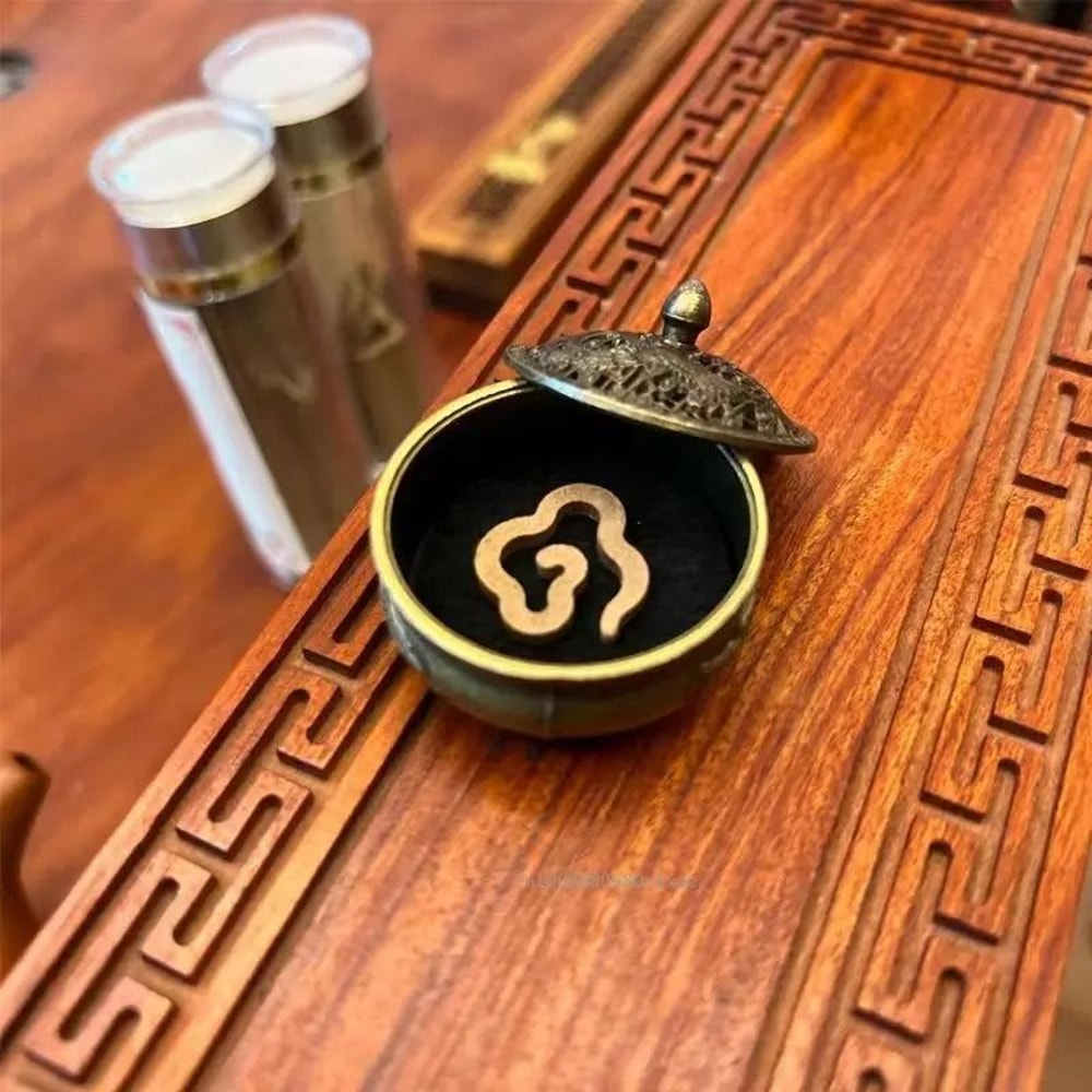 Antique Brass Dragon Phoenix Mini Incense Burner Portable Desk Decor 6