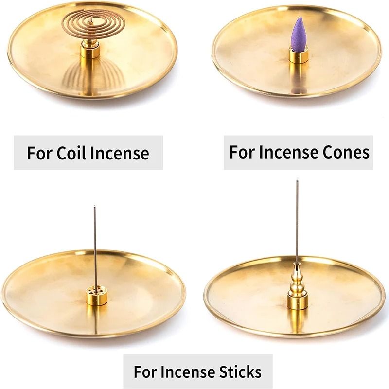 Brass Incense Holder Set With Metal Tray Ash Catcher For Palo Santo And Sage 8