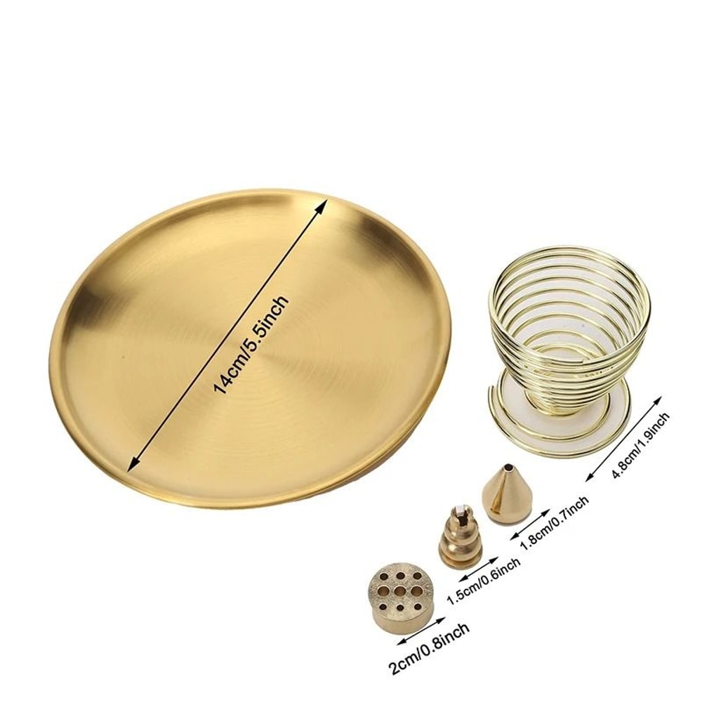 Brass Incense Holder Set With Metal Tray Ash Catcher For Palo Santo And Sage 9