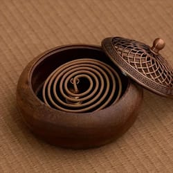 walnut wood zen incense burner for tea ceremony and meditation decor