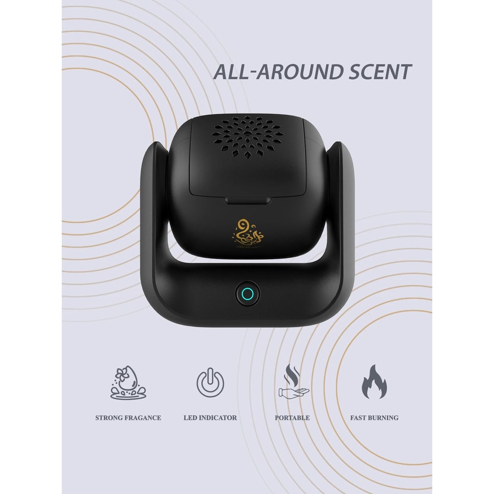 Rotating Electric Incense Burner USB Rechargeable Arabian Bakhoor Diffuser 3