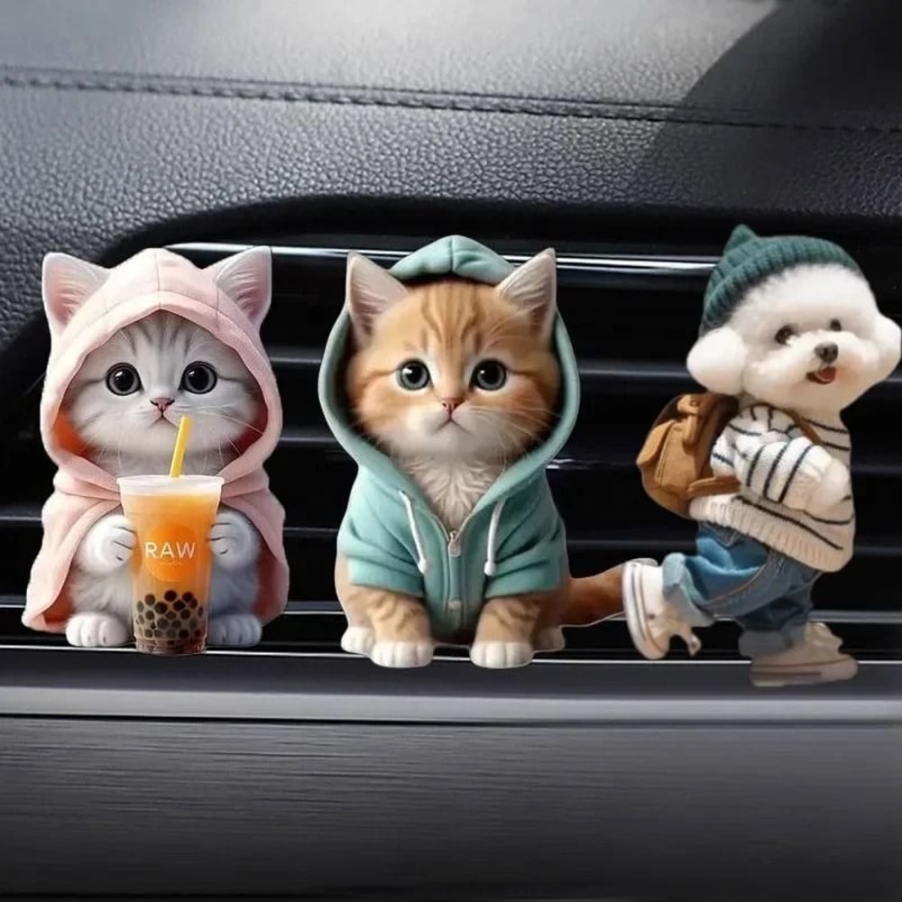 Cute Cat Car Air Freshener Vent Clip Aromatherapy Diffuser Decor 10
