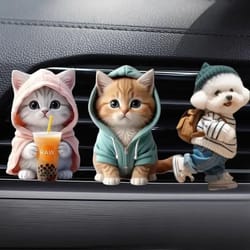 cute cat car air freshener vent clip aromatherapy diffuser decor