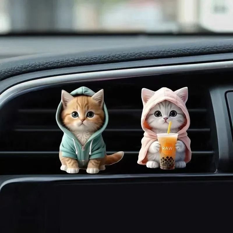 Cute Cat Car Air Freshener Vent Clip Aromatherapy Diffuser Decor 7