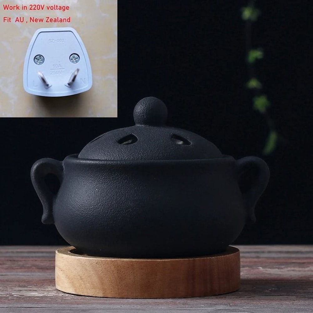 Ceramic Electric Incense Burner Plug In Timed Essential Oil Aroma Lamp 2