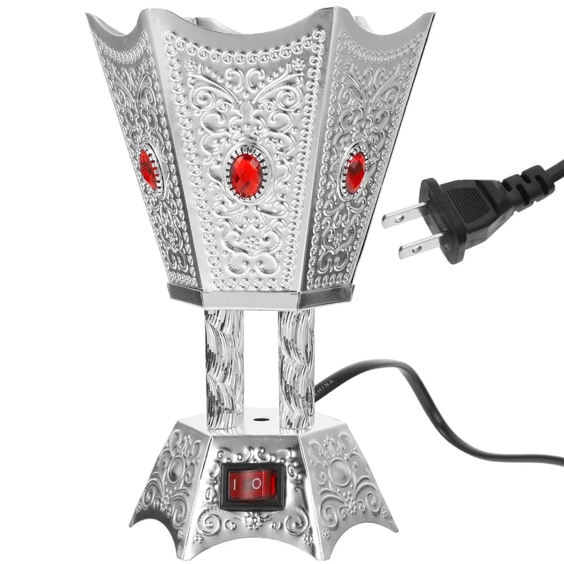 Retro Electric Bakhoor Burner Iron Incense Censer With LED Timer 2