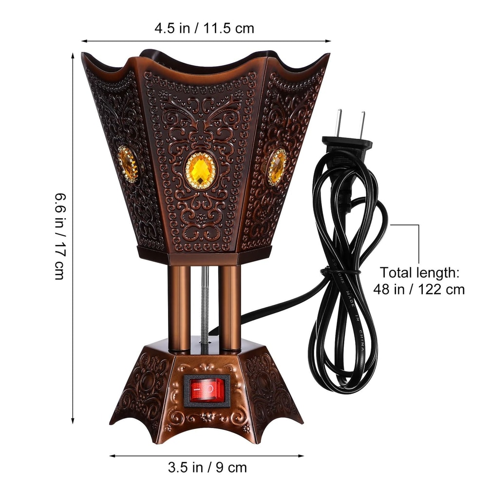 Retro Electric Bakhoor Burner Iron Incense Censer With LED Timer 4