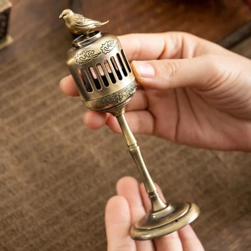 Metal Magpie Backflow Incense Burner Hollow Decorative Censer Lamp 1