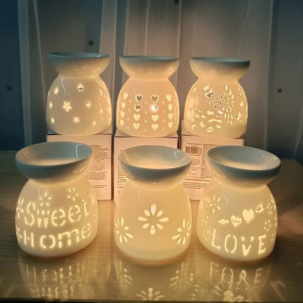 Ceramic Aromatherapy Burner Wax Melt And Essential Oil Diffuser Holder 16