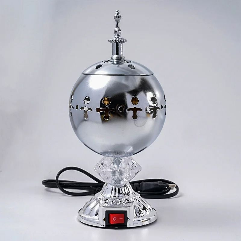 Plug In Electric Bakhoor Burner Metal Arabian Home Aroma Incense Censer 2
