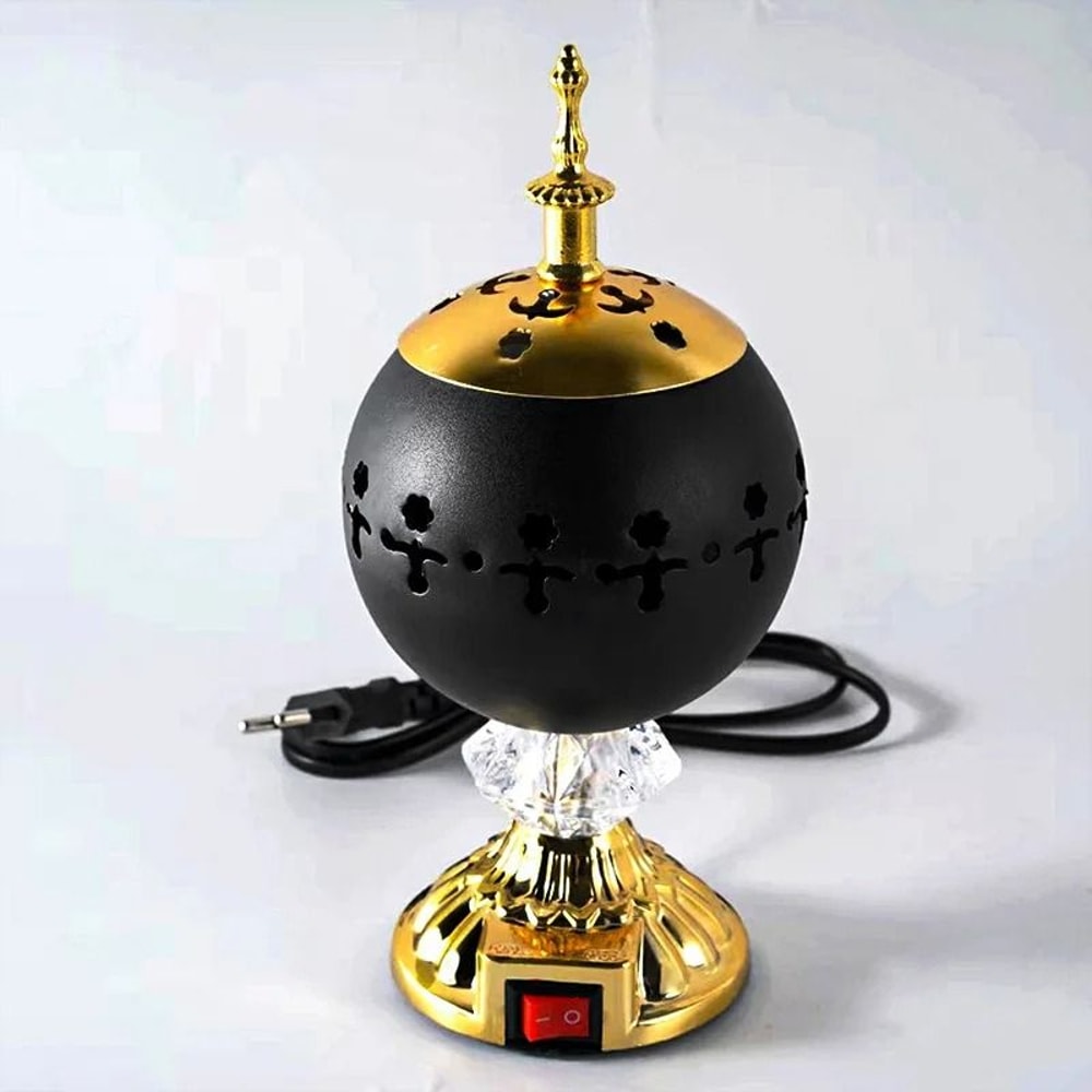 Plug In Electric Bakhoor Burner Metal Arabian Home Aroma Incense Censer 9