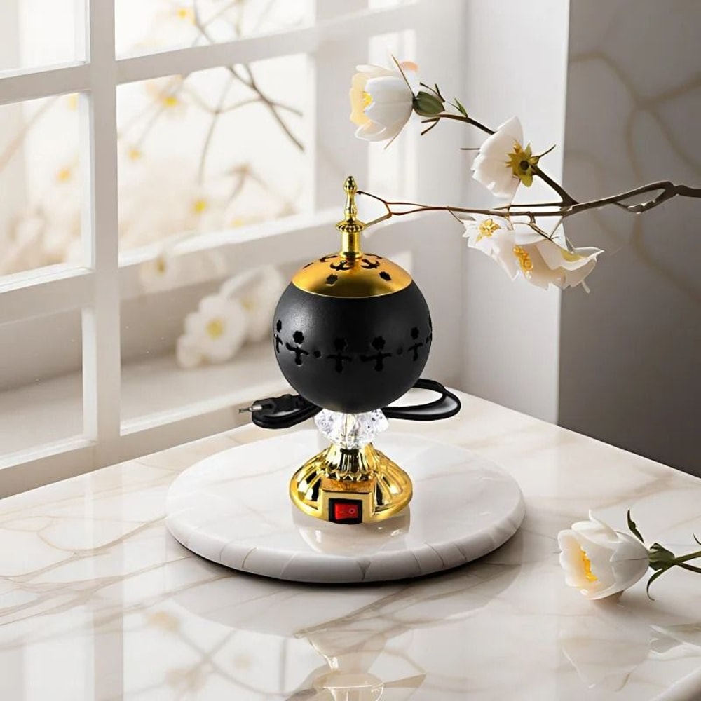 Plug In Electric Bakhoor Burner Metal Arabian Home Aroma Incense Censer 10