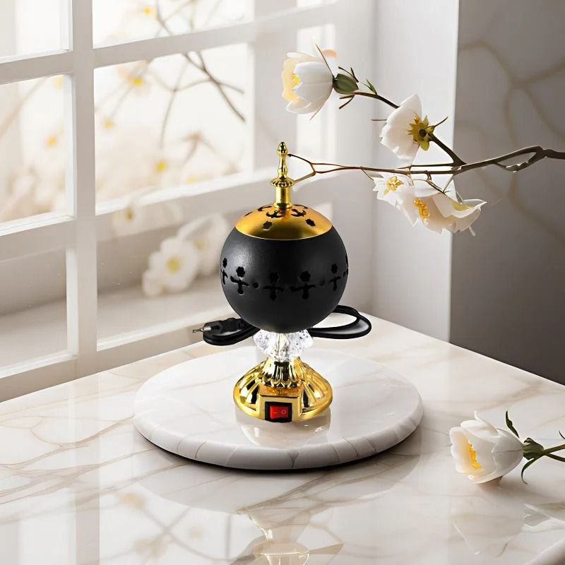Plug In Electric Bakhoor Burner Metal Arabian Home Aroma Incense Censer 10