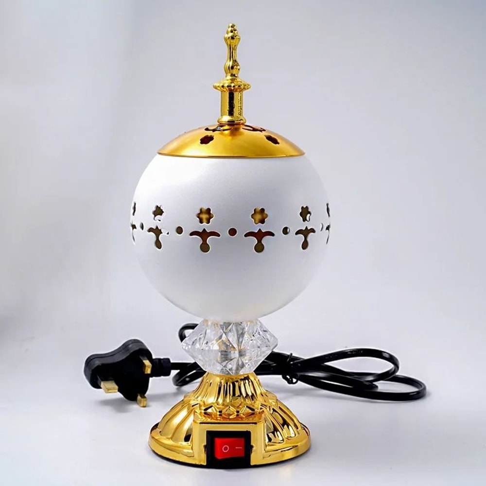 Plug In Electric Bakhoor Burner Metal Arabian Home Aroma Incense Censer 7