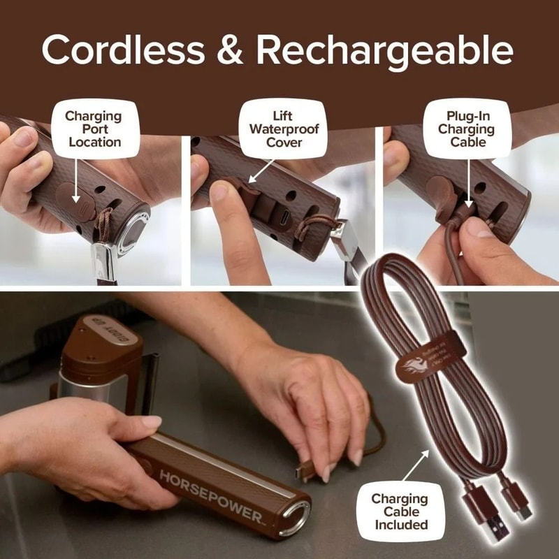 Cordless Electric BBQ Grill Cleaner Brush With Stainless Steel Roller And LED Light 6