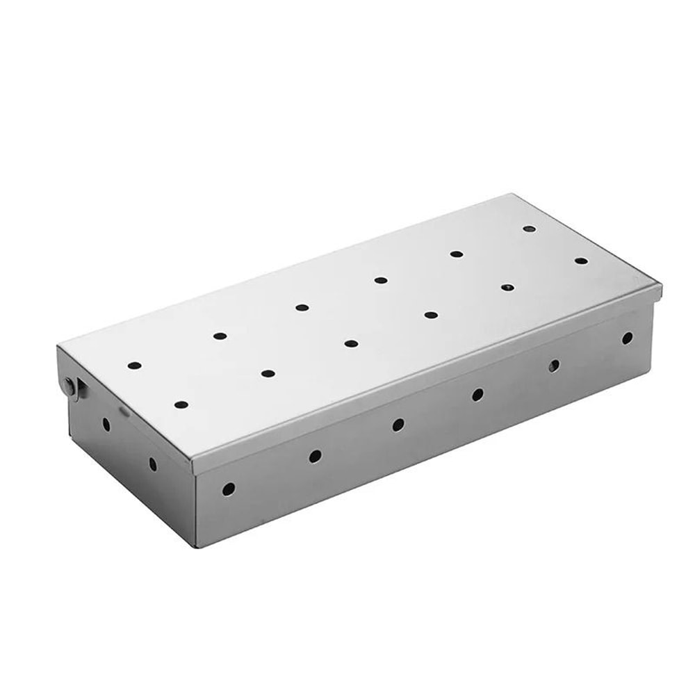 Stainless Steel BBQ Smoker Box For Wood Chips Gas And Charcoal Grill 0