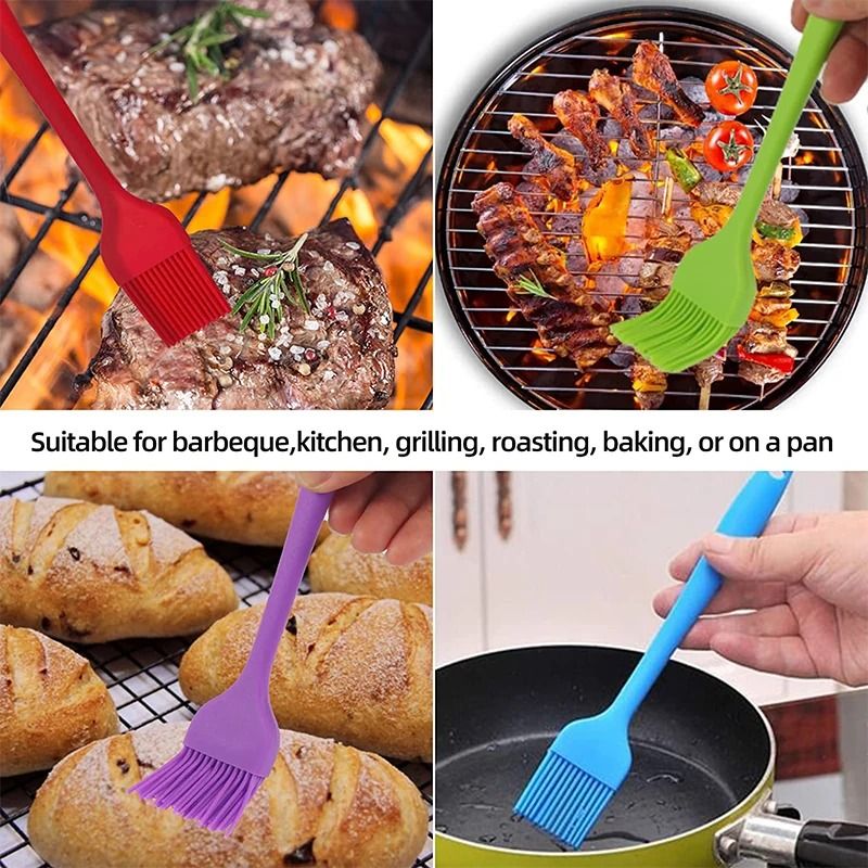 Silicone Basting Brush Heat Resistant BBQ Oil Brush For Cooking And Baking 7