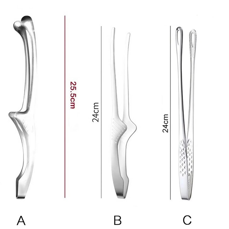 304 Stainless Steel Long Handle BBQ Tongs Non Slip Steak Cooking Tool 4