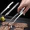 304 Stainless Steel Long Handle BBQ Tongs Non Slip Steak Cooking Tool 0