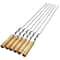 Stainless Steel BBQ Skewer Sticks Long Kebab Skewers With Wooden Handle 0