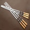 Stainless Steel BBQ Skewer Sticks Long Kebab Skewers With Wooden Handle 3