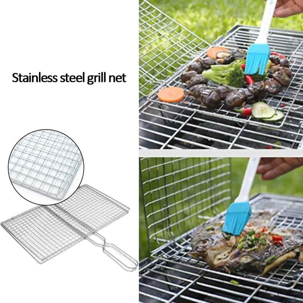 BBQ Grilling Basket Mesh Clamp For Fish Meat And Vegetables 5