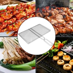 bbq grilling basket mesh clamp for fish meat and vegetables