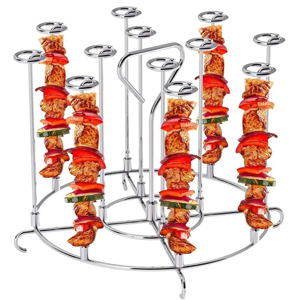 12 Piece Stainless Steel BBQ Skewers Set Air Fryer Kebab Skewers 7