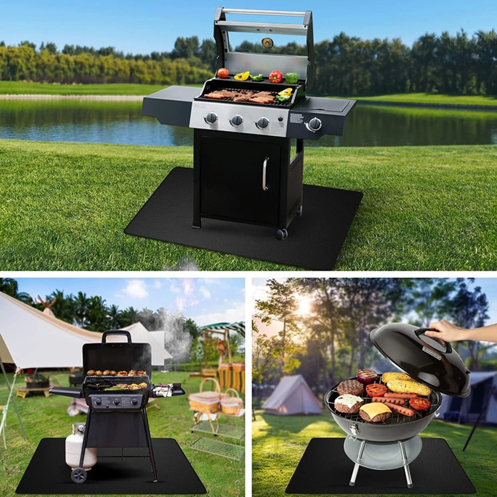 Fireproof BBQ Grill Mat Heat Resistant Outdoor Floor Protection Mat 3