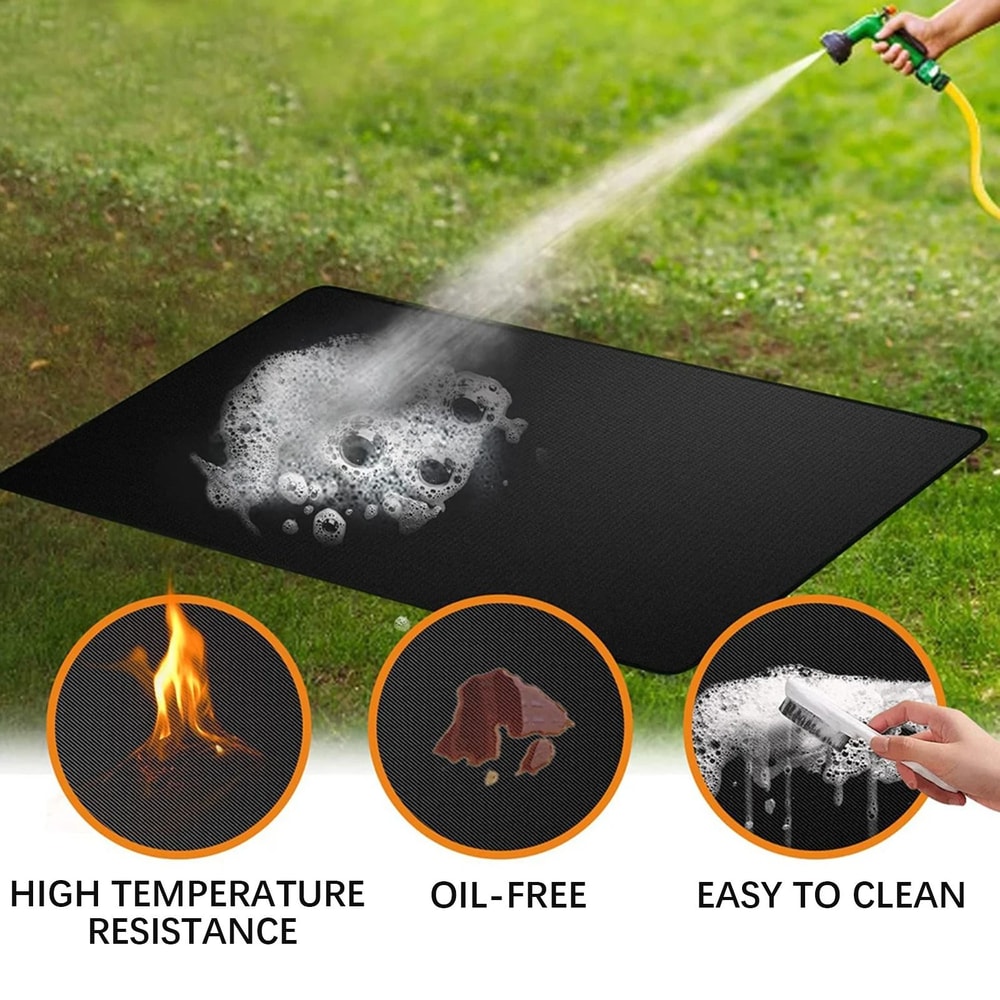 Fireproof BBQ Grill Mat Heat Resistant Outdoor Floor Protection Mat 4