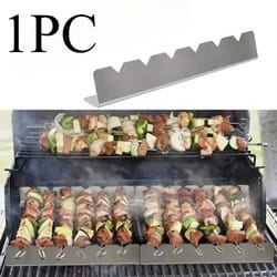 bbq skewer rack with 6 slots kebab skewer holder stand for grilling
