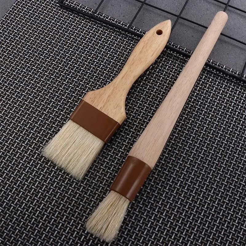 BBQ Basting Brush Wooden Handle Pastry Oil Brush For Cooking And Baking 7
