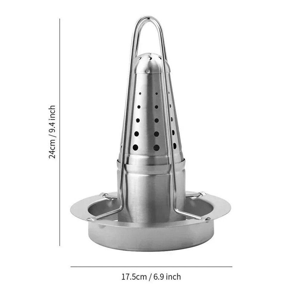 Stainless Steel Chicken Roaster Rack BBQ Grill Stand For Outdoor Cooking 2