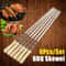 Stainless Steel BBQ Skewer Fork Long Handle Kebab Grill Stick For Outdoor Cooking 5