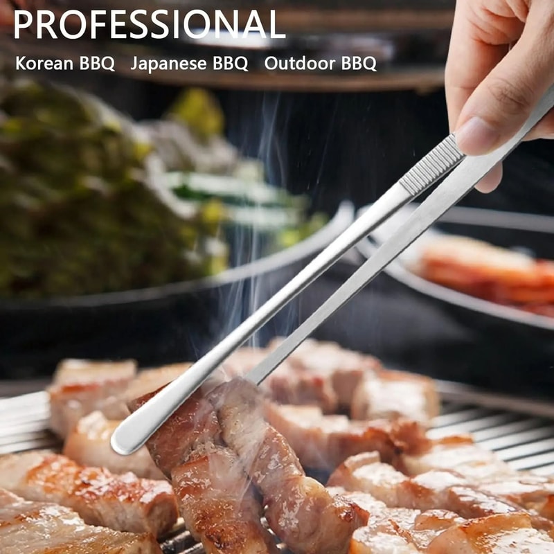 Stainless Steel Kitchen Tweezers Set 12 Inch Precision Cooking And Chef Plating Tongs 2 Pieces 4