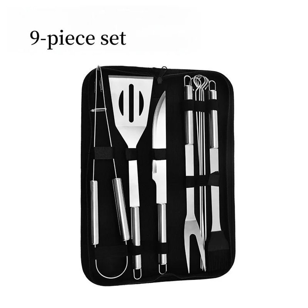 Stainless Steel BBQ Grill Tool Set Portable Barbecue Kit With Storage Bag Complete Grill Accessorie 2