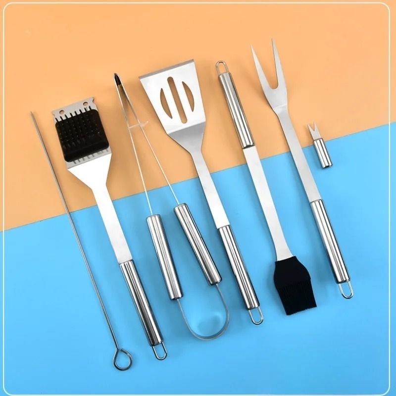 Stainless Steel BBQ Grill Tool Set Portable Barbecue Kit With Storage Bag Complete Grill Accessorie 5