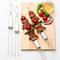 Stainless Steel Double Prong BBQ Skewers Reusable Barbecue Fork Skewers Set 8