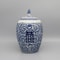 Blue And White Ceramic Jar Decorative Porcelain Vase Storage Canister Home Decor Accent 1