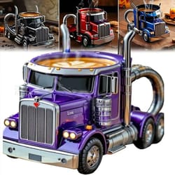 semi truck coffee mug handcrafted novelty truck coffee cup unique vehicle shaped mug