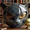 Black Cat Figurine Resin Cat Head Sculpture Marble Texture Cat Desk Decor Gift 6